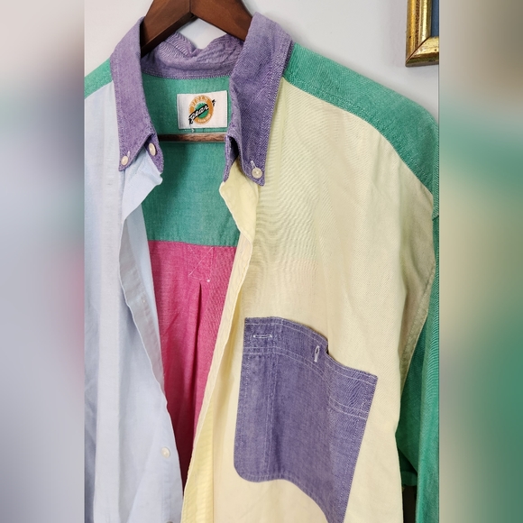 Vintage Pastel Colorblock Obersized Button-Up - Picture 3 of 4